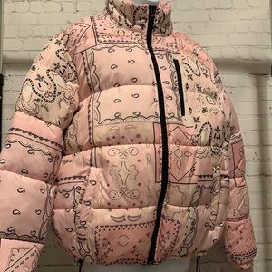 Paisley Puffer Bandana Print Jacket